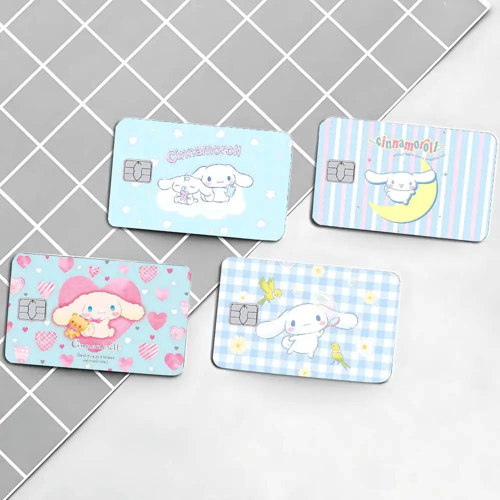 C-cinnamoroll 2024 Anime Cartoon Skin Stickers Film Tape Case For Big Credit Debit Card Front Side