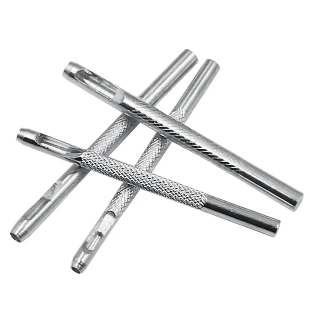 4pcs/set Round Leather Shape Hole Punch Kit Belt Hollow DIY Punch Set Metal Cutter Tool 2.5/3.0/3.5/4.0mm For Craft Clothing