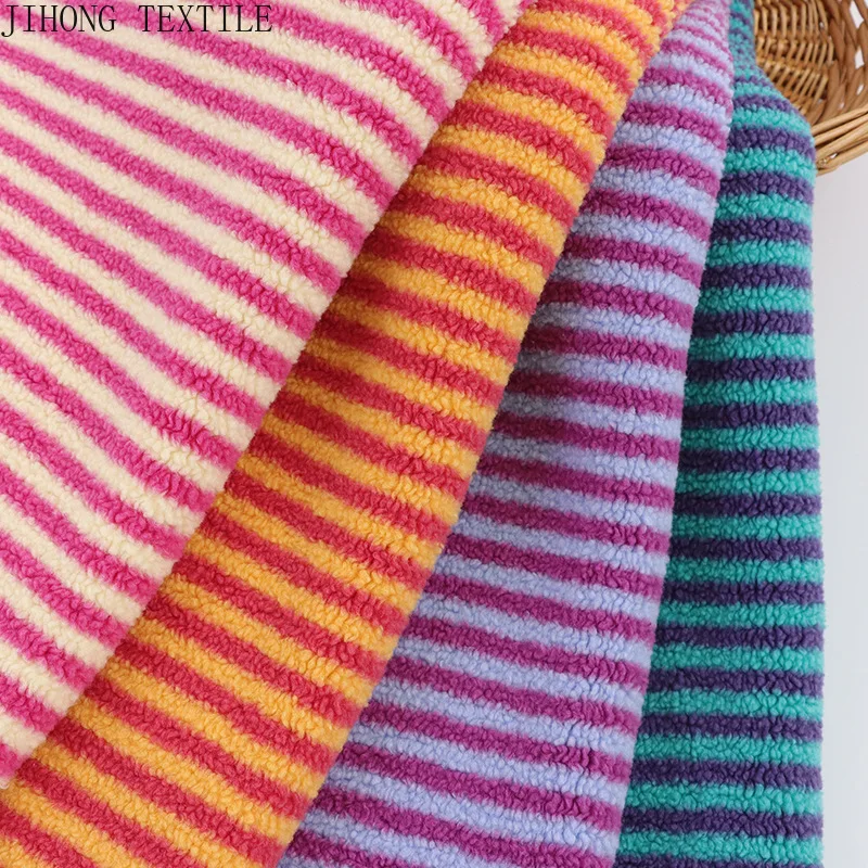 Tessuto a maglia jacquard a righe Velluto con particelle 45 × 160 cm 90 × 160 cm Per abbigliamento caldo per bambini, capispalla, borse, materiale per cucire cappelli