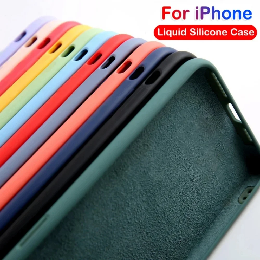 Luxury Liquid Silicone Case for IPhone 13 Shockproof Cover for 13Mini 13Max 13Pro Max