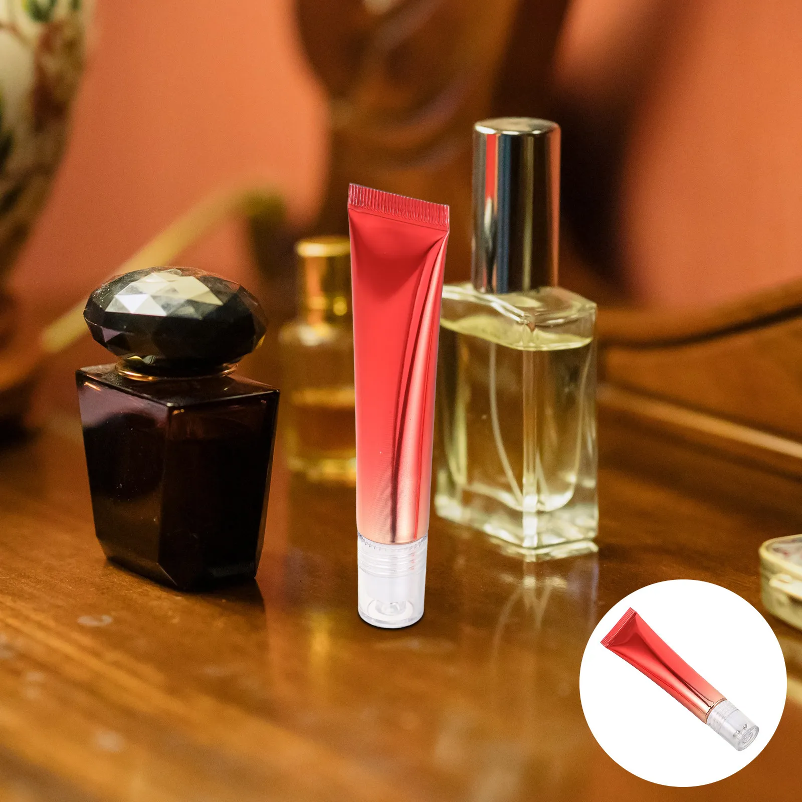 

5 шт. пустых многоразовых пластиковых тюбиков с массажной насадкой для крема для глаз, блеска для губ, эфирных масел, портативные флаконы для образцов