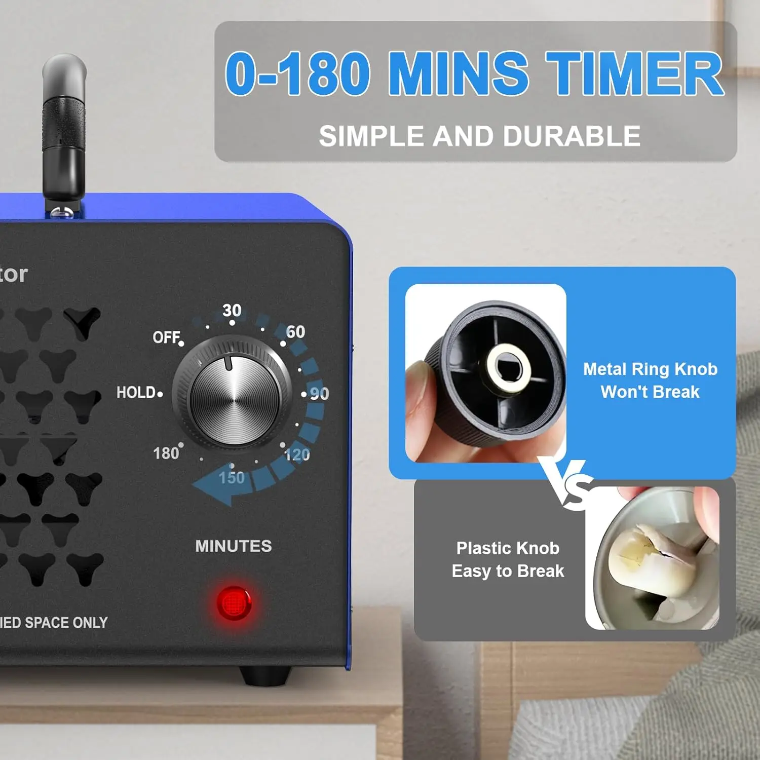 고용량 오존 발생기 70000mg 냄새 제거 최대 6000 평방피트, 연기, 자동차, 지하실, 애완동물 방에 이상적