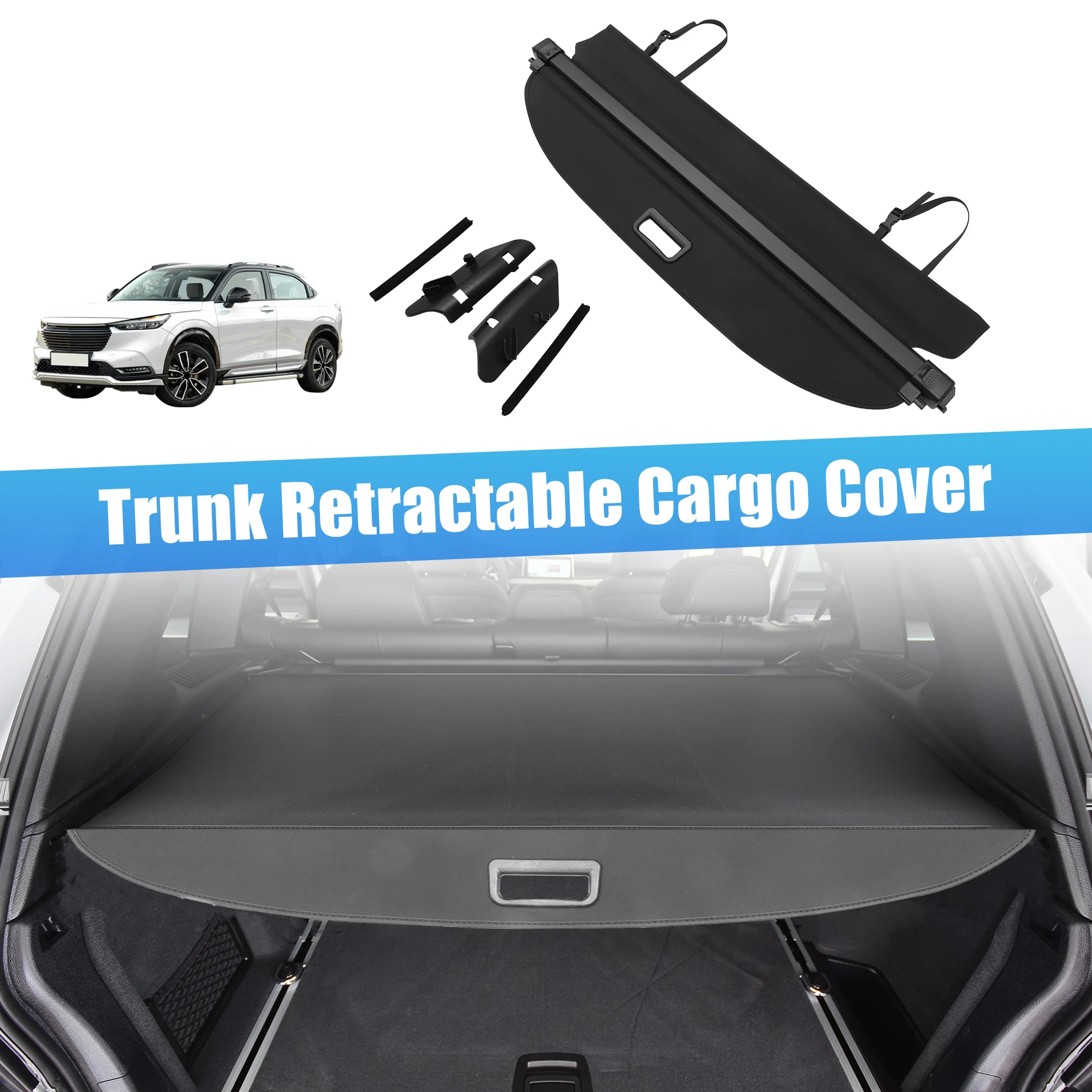 UXCELL Retractable Cargo Cover Rear Trunk Security Cover Shield Shade Adjustable Fit for Honda HRV 2015-2022 Retractable Privacy