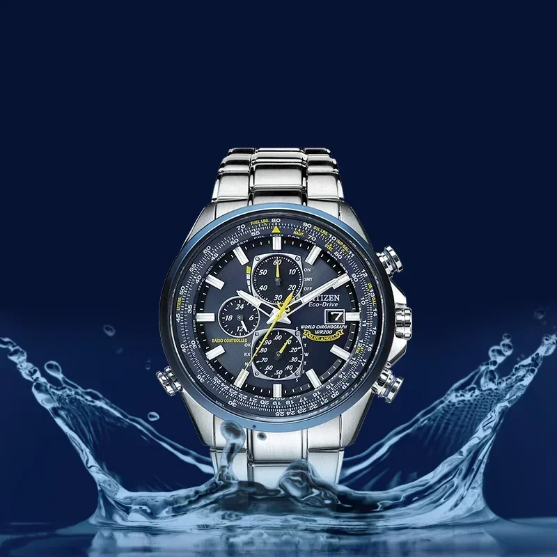 CITIZEN Blue Angel Generation Men\'s Luxury Fashion Quartz Wristwatches Radio Night Glow Energy Multi Functional Business Watch