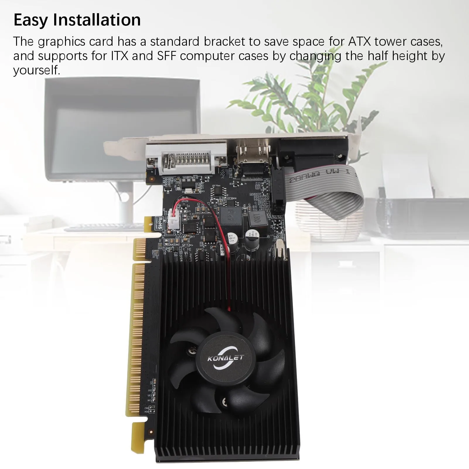 بطاقة رسومات GT730 2GB DDR3 GPU 128 بت PCI Express X16 1.1 مع DVI VGA HD واجهة الوسائط المتعددة بطاقة فيديو للكمبيوتر المكتبي