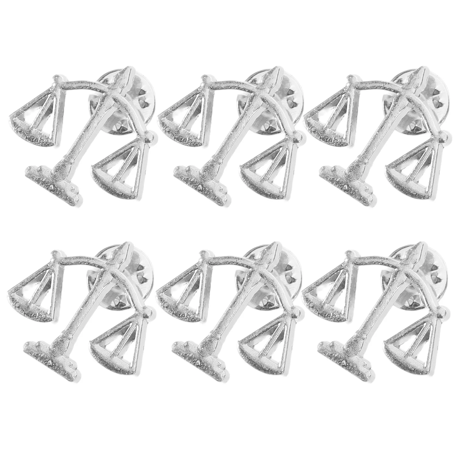 6 قطعة الميزان المعدني التوازن بروش دبوس شارة التلبيب للرجال دعوى المحامي المحكمة ملحق طوق دبابيس كليب الملابس والاكسسوارات