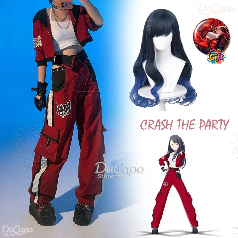 

CRASH THE PARTY Project Sekai Shiraishi An Cosplay Red Uniform Costume Wig An7 Lukaa Halloween Women Clothing Stage Idol Outfits