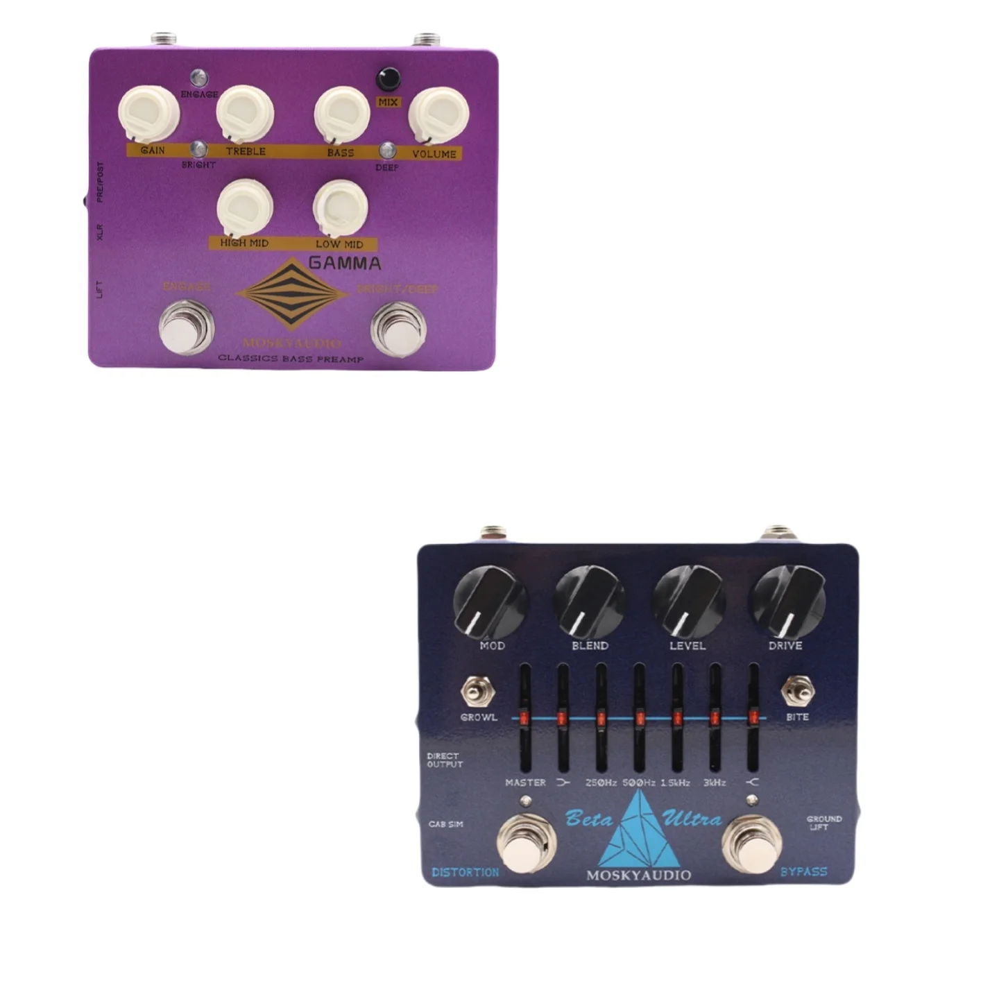 Mosky Gamma Classic Bass Preamp Effect Pedal 4-band EQ with Treble, Bass, Low Midrange, and High Midrange Controls