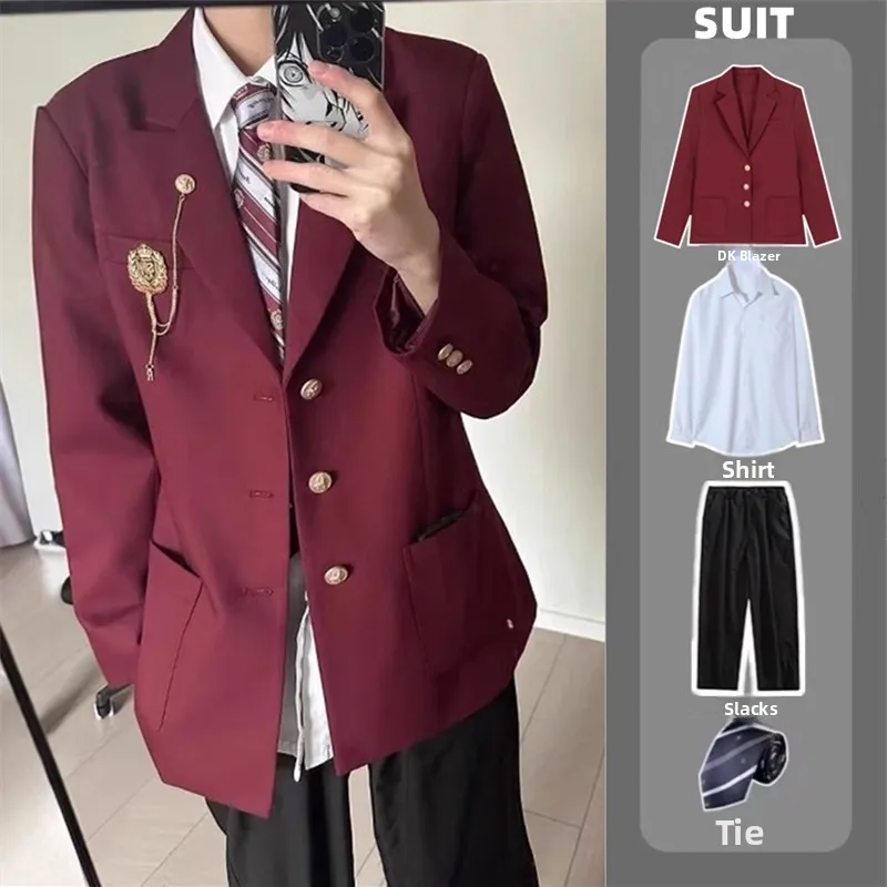 Boys' Graduation Performance Suit Uniform Jacket School Style Middle School High School Graduation Ceremony Costume JK Wester...