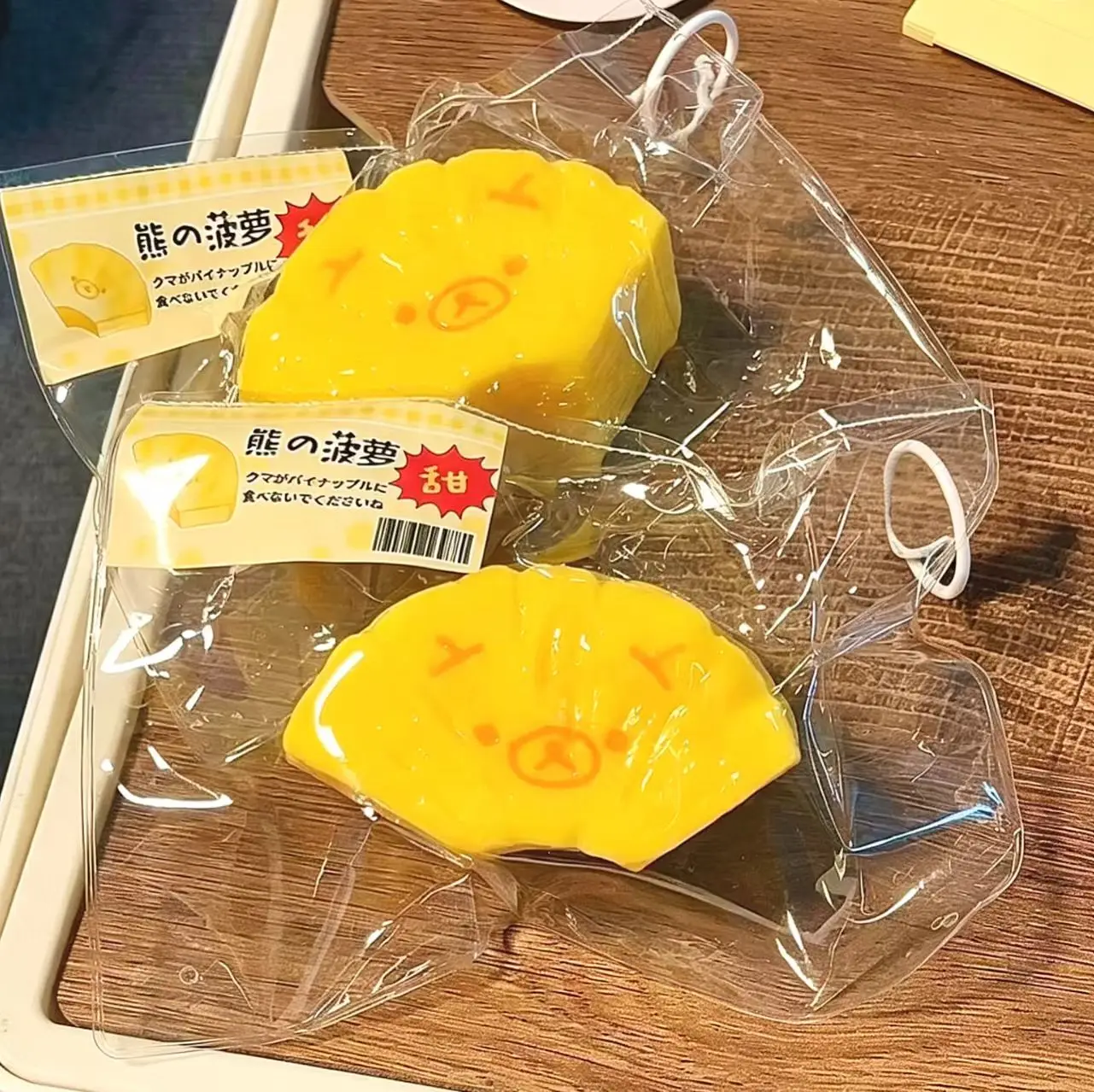 New Butter Texture Handmade Pineapple Bear Squishy Fidget Toy Food Grade Silicone Soft Squeeze Cute Fun Stress Relief Toy