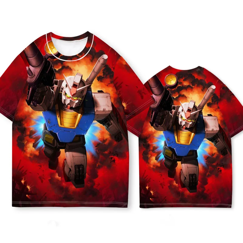 เสื้อยืดลายอนิเมะ Pain Suit Mobile Suit Gundam เสื้อยืดเด็กผู้ชาย เสื้อยืดฤดูร้อน เสื้อยืดลำลองสไตล์สตรีท Mobile Suit Gundam