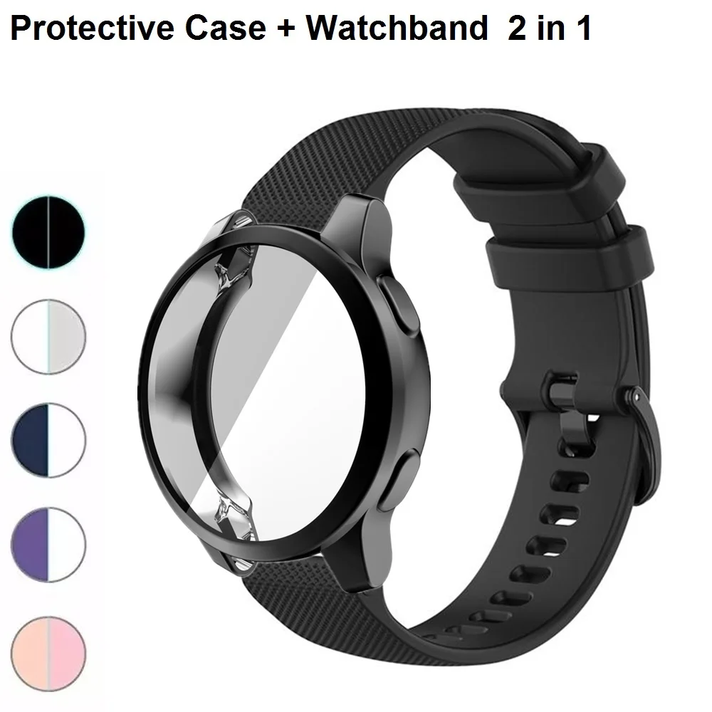 

2 in 1 Strap+Protective Case For samsung galaxy watch 3 41mm active 2 44mm band wrist bracelet belt samsung active2 40