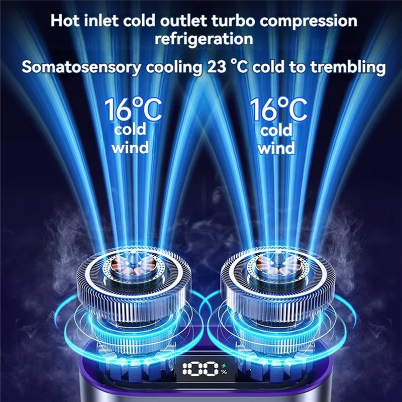 

【Высокоскоростной подвесной вентилятор для талии, 6000 мАч, портативный поясной зажим, высокоскоростной двойной воздуховод, подвесной настольный электрический вентилятор для шеи