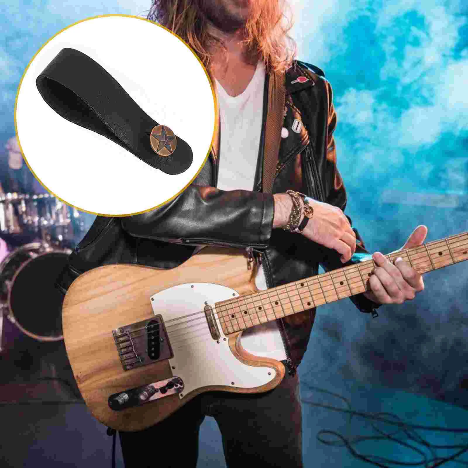 

4 Pcs Headstock Guitar Headband Neck Strip Strap Lock Extension Acoustic Button