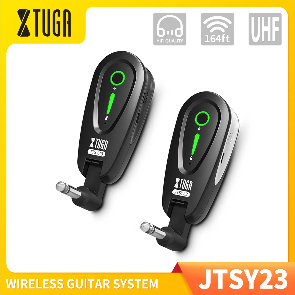 

XTUGA JTSY23 UHF Wireless Guitar Transmitter Receiver Built-in Rechargeable with 30 Optional Channels Guitar Bass Pickup Musical