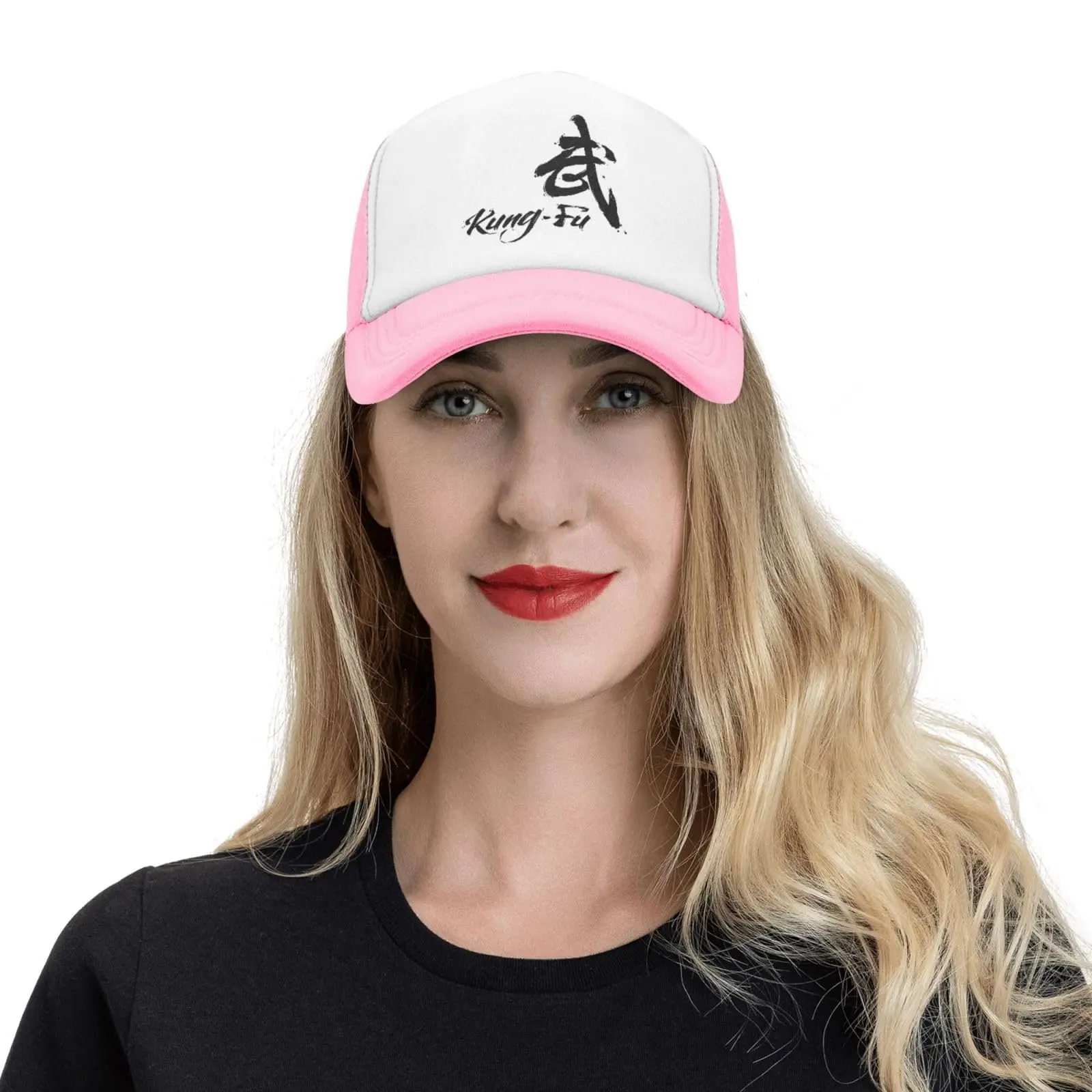 Chinese Character KungFu Adjustable Baseball Cap Men Woman Casual Mesh Caps Adults Trucker Hat