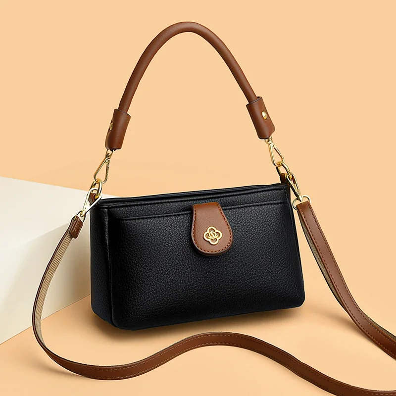 Fashion Handle Ladies Messenger Bag Lady Leather Simplicity Crossbody Shoulder Bags High Quality Women's Luxury Designer Handbag