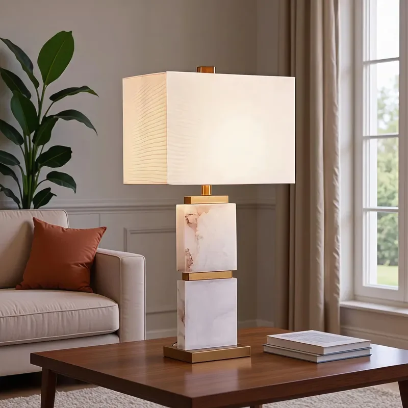 Postmodern Nordic minimalist high lumen bedroom bedside table light gold with charging function