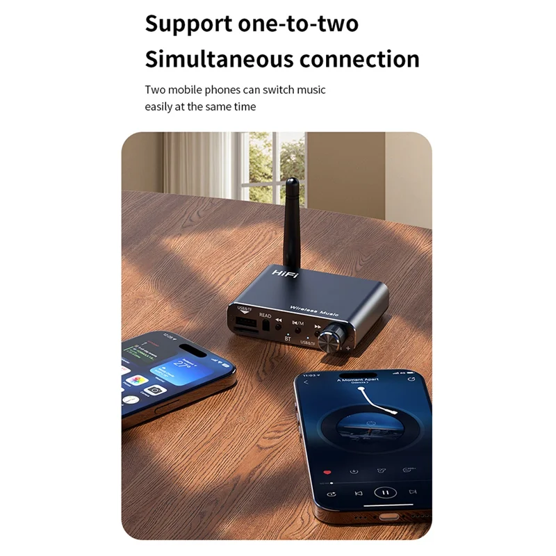 3CGRO-HIFI Stereo USB U-Disk Bluetooth 5.4 Audio Transmitter Receiver 3.5MM AUX For RCA Music Adapter DSP Decoding