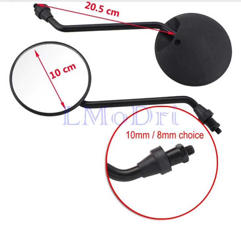 LMoDri One Pair Circle Motorcycle Mirror Rear View Mirrors For Motorcycles E-Bike Honda Scooter Kawasaki Suzuki Yamaha 10mm 8mm