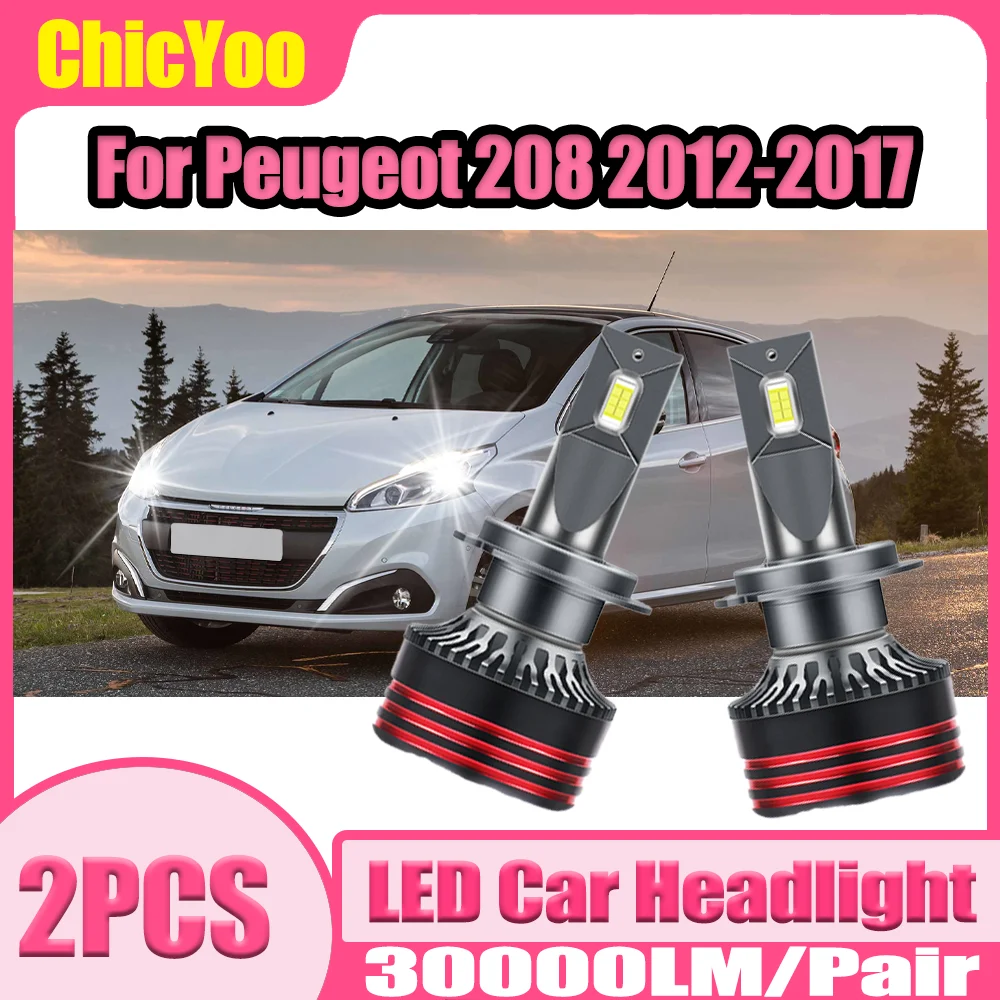 

2 шт., 30000 лм, H7, светодиодные автомобильные фары, 150 Вт, 6000K, белые, Plug and Play, для Peugeot 208 2012 2013 2014 2015 2016 2017