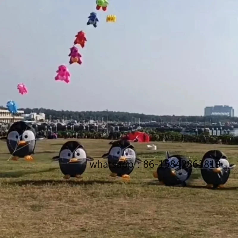 Penguin Kite Pendant Can Walk Not Flying Ripstop Nylon Fabric Outdoor Game Toys Sports Dancing Squid Toy Air Bounce Kite Factory