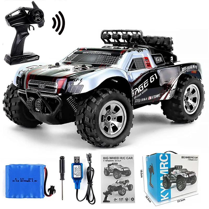 KYAMRC KY-1885 1:18 18KM/H 4WD RC Car With LED Remote Control Cars High Speed Drift Monster Truck for Truck for Adults Kid Toys