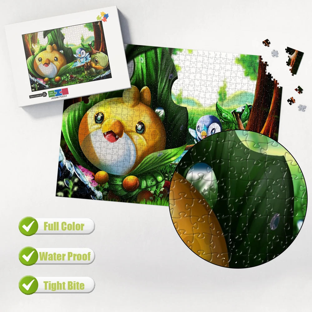 Pokemon Jigsaw Puzzles 1000 Pieces for Adults Fun Brain Teaser Puzzles Children Educational Toys Table Games Learning Diy Gifts