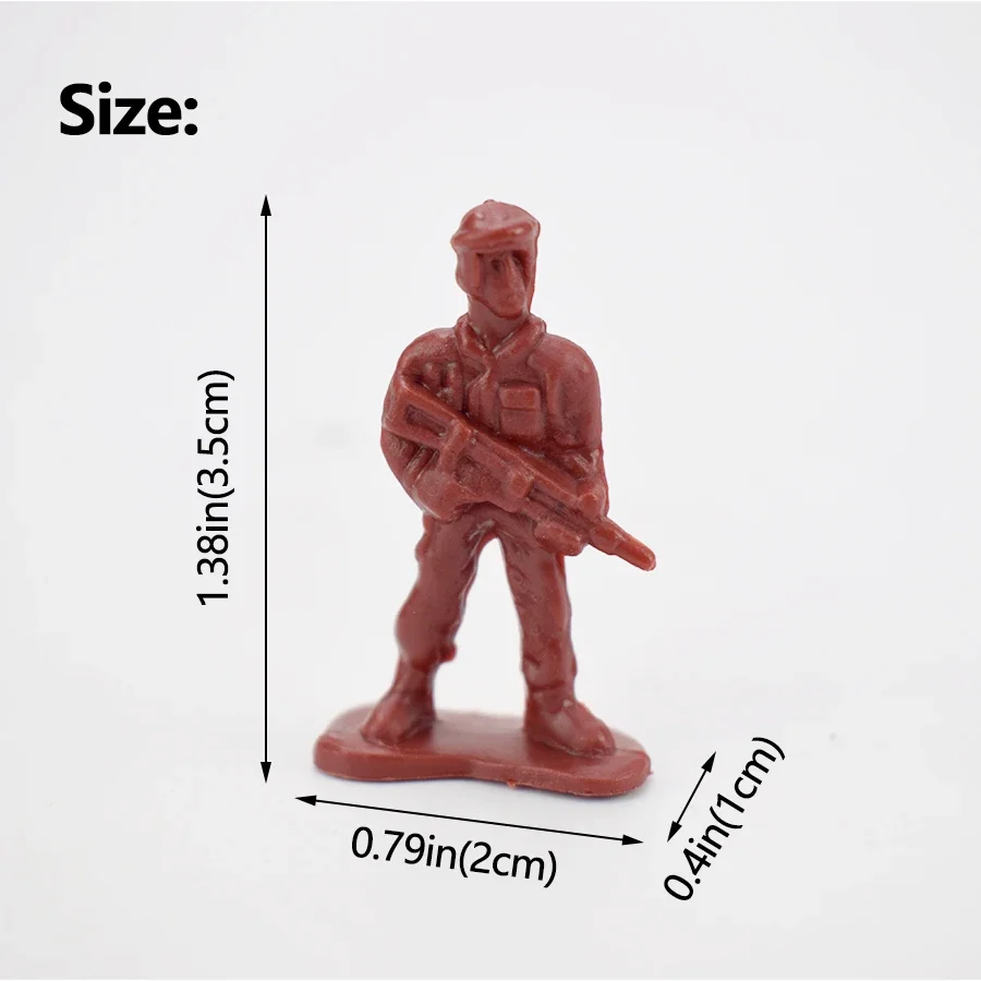 100pcs/set 12 Poses Military Soldiers Model Toy Random Color Plastic Army Modeling for Boy Toys Educational Gift for Children