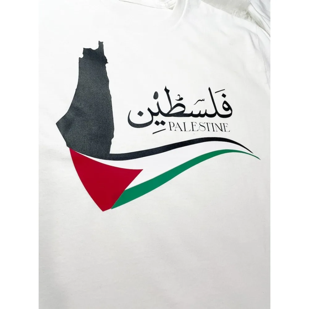 Palestine Flag and Map T-shirt.Summer Breathable Camisetas O-neck Short-sleeve Fit Sweatshirt for Daily Wear Men T Shirt