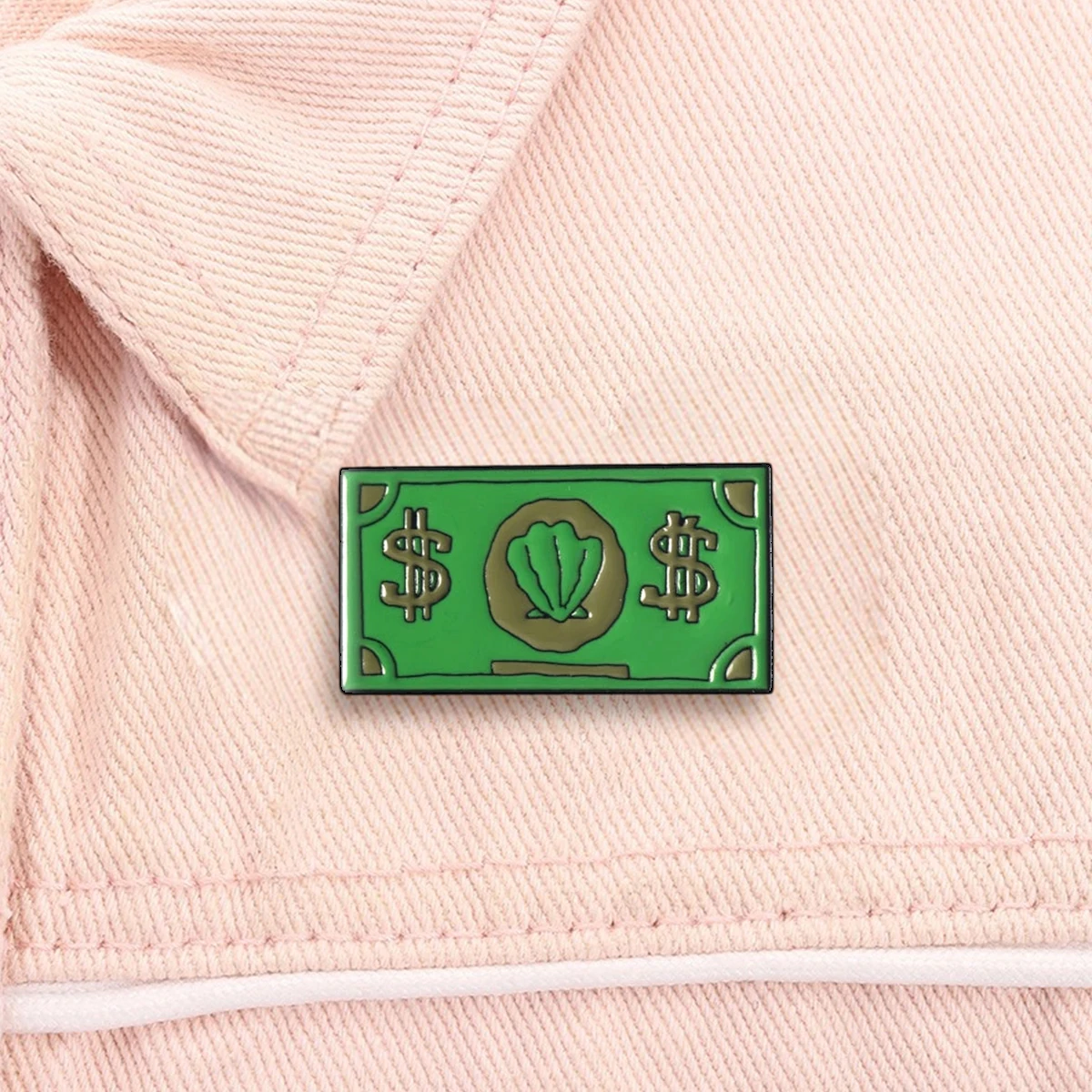 Kreatywna Broszka Emaliowana w Kształcie Banknotu z Kreskówki, Zielona, Urocza, Zabawna, Odznaka do Plecaka, Kapelusza, Odzieży, Przypinka do Klapy, Biżuteria Cosplay, Prezent dla Przyjaciół