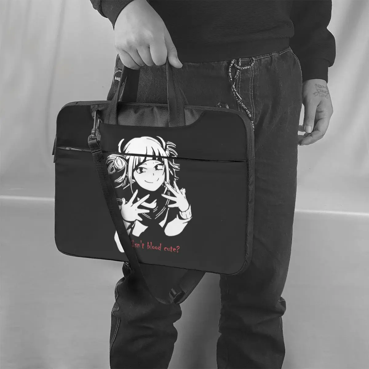 Himiko Toga Fan Art My Hero Academia Laptop Bag Case Protective Vintage Computer Bag Bicycle Crossbody Laptop Pouch