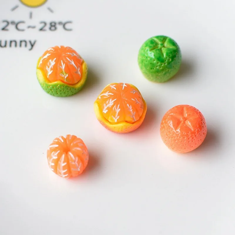 3pcs/set simulation Orange Fridge Magnet Stickers Cute 3D Tangerine Table Car Ornament Household Supplies