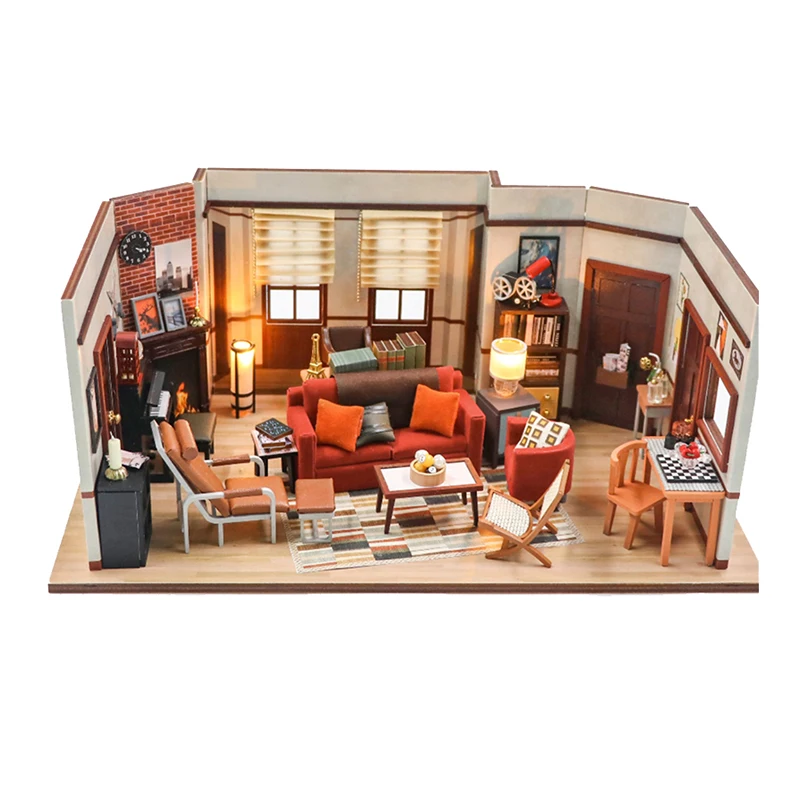 

DIY Parents Romantic House Wooden Dollhouse Miniature With Furniture Kit DIY Assemble Toys for Children Girl Christmas Gift Casa