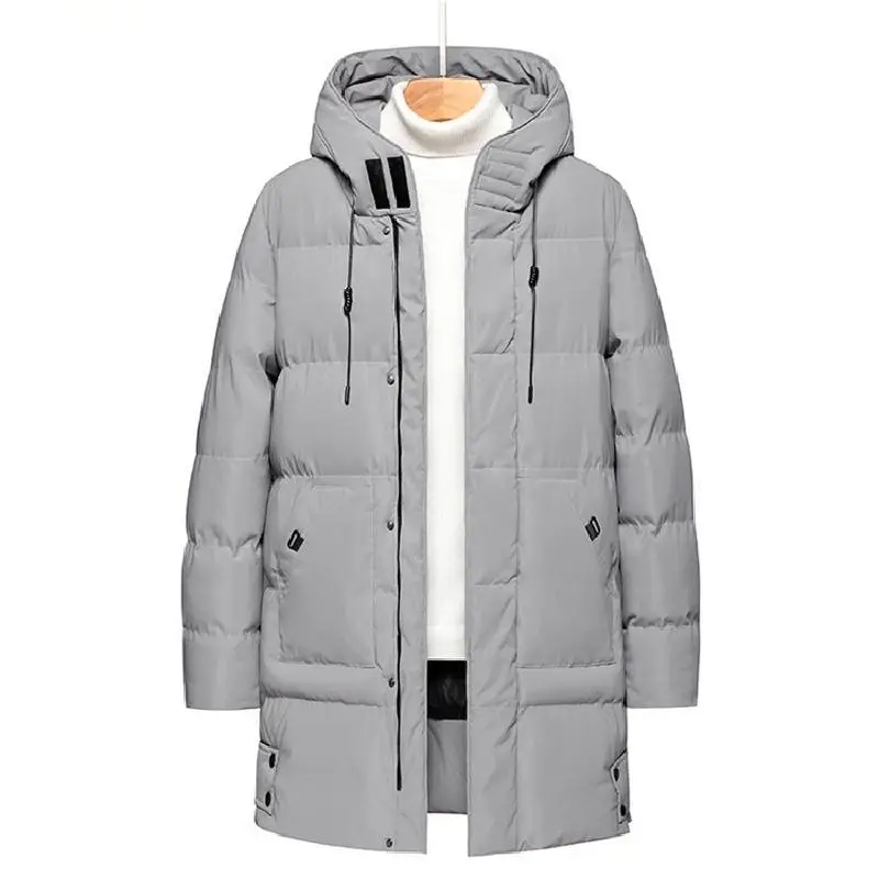 Kurtka męska zimowa 8XL, gruba, ciepła, z kapturem, długi płaszcz, modna, codzienna, ocieplana bawełną, parka, odzież wierzchnia, top.