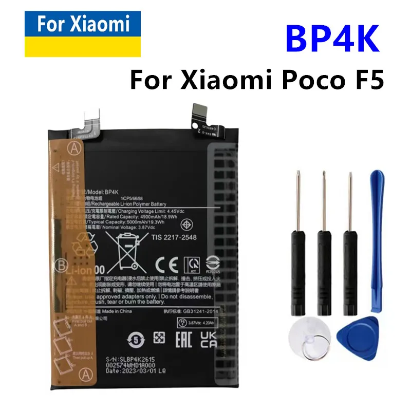 5000mAh BP4K High Quality Battery bp4k For Xiaomi For Xiaomi POCO F5 Battery BP4K + Free Tools