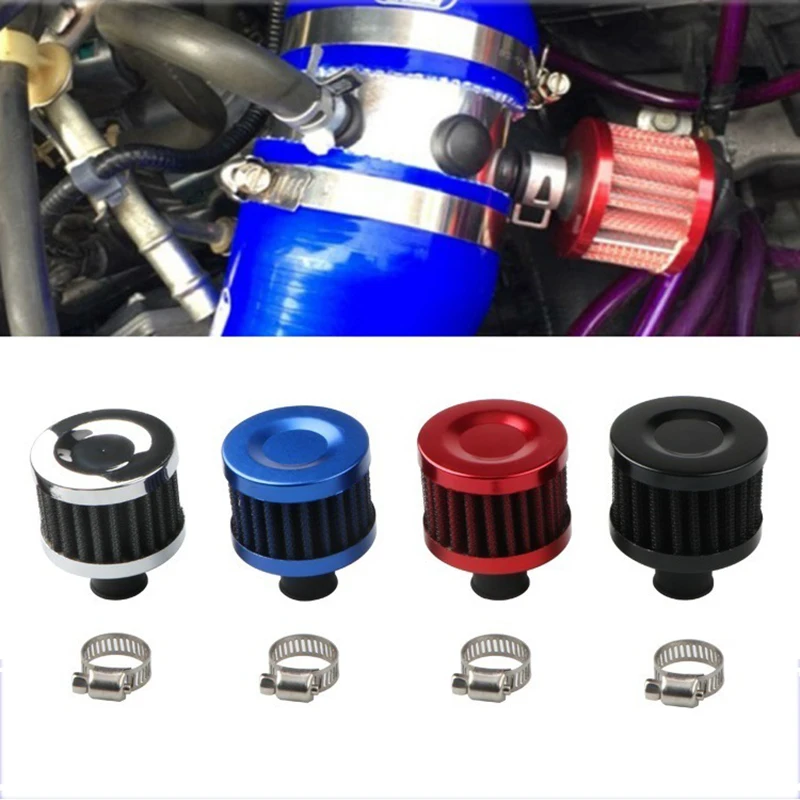 Universal Mini Air Filter Motorcycle OIL Cold Air Intake Crank Case Turbo Vent Breather Filter Mushroom Head car accessories