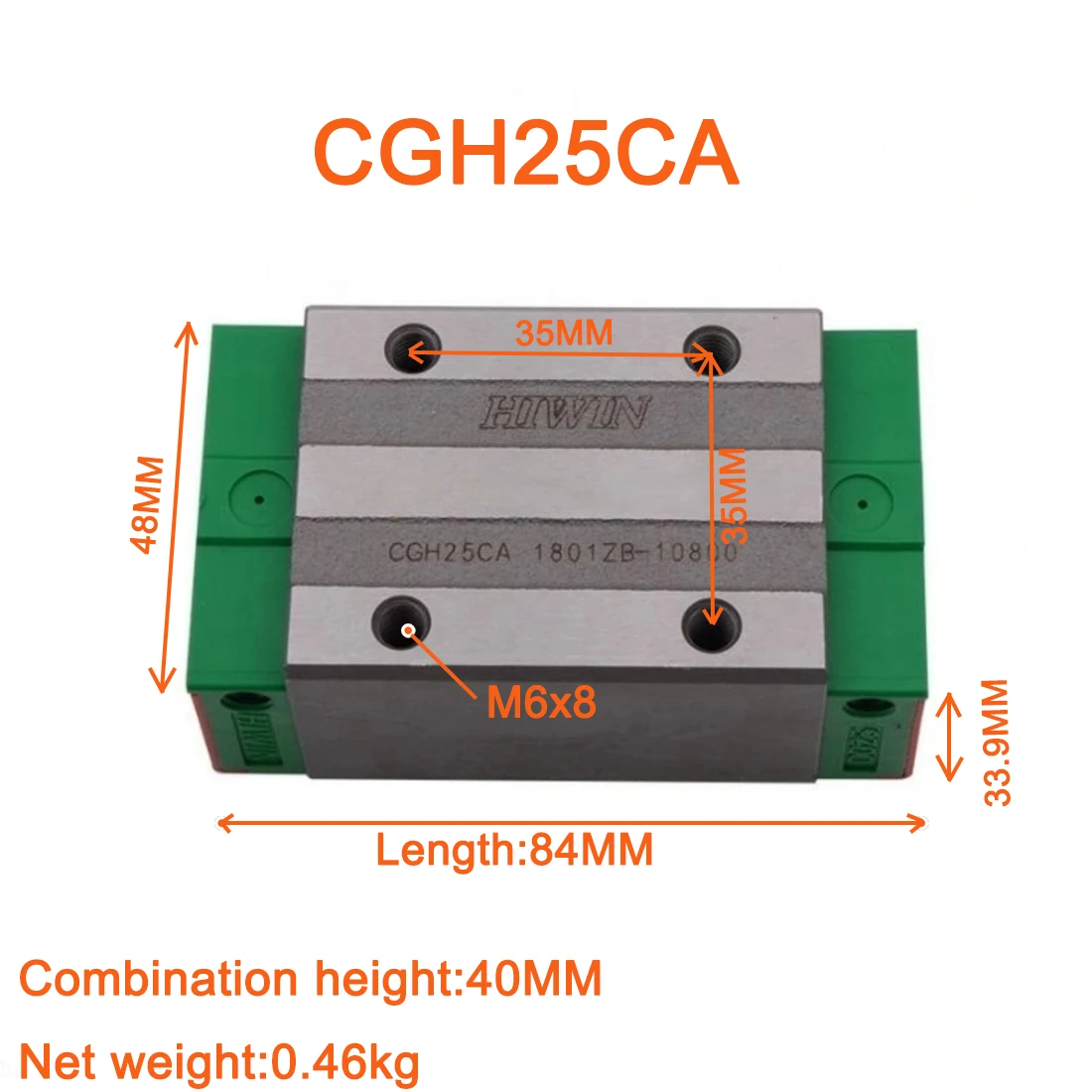 Original HIWIN Linear Guide CGH25CA CGH25C Z0C Carriage Block Rails for 3D Printer Slider