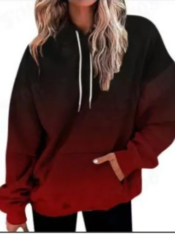 

Худи с градиентным принтом, оверсайз, удобное повседневное худи, пуловер с 3D-принтом, модная уличная одежда на каждый день