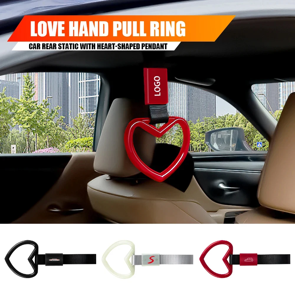 Car Heart-shaped Hand-pull Ring Hand Strap Rear Bumper Warning Ring Auto Accessories For MINI Cooper One Cooper S JCW Clubman