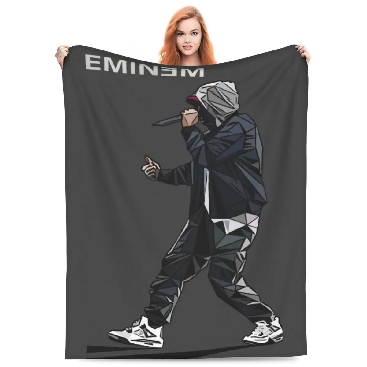 Custom Star E-Eminems Art Blanket Soft Fleece Spring Autumn Warm Flannel Hip Hop Rap Throw Blankets for Sofa Office Bed Quilt