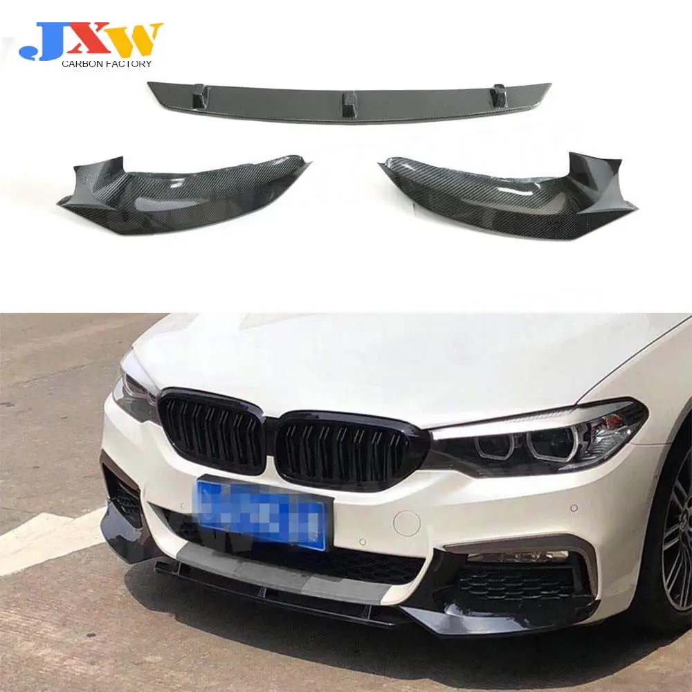 

Carbon Fiber Front Bumper Lip Spoiler Splitters For BMW 5 Series G30 G38 M Sport 2017-2019 Head Chin Shovel Trims Car Styling