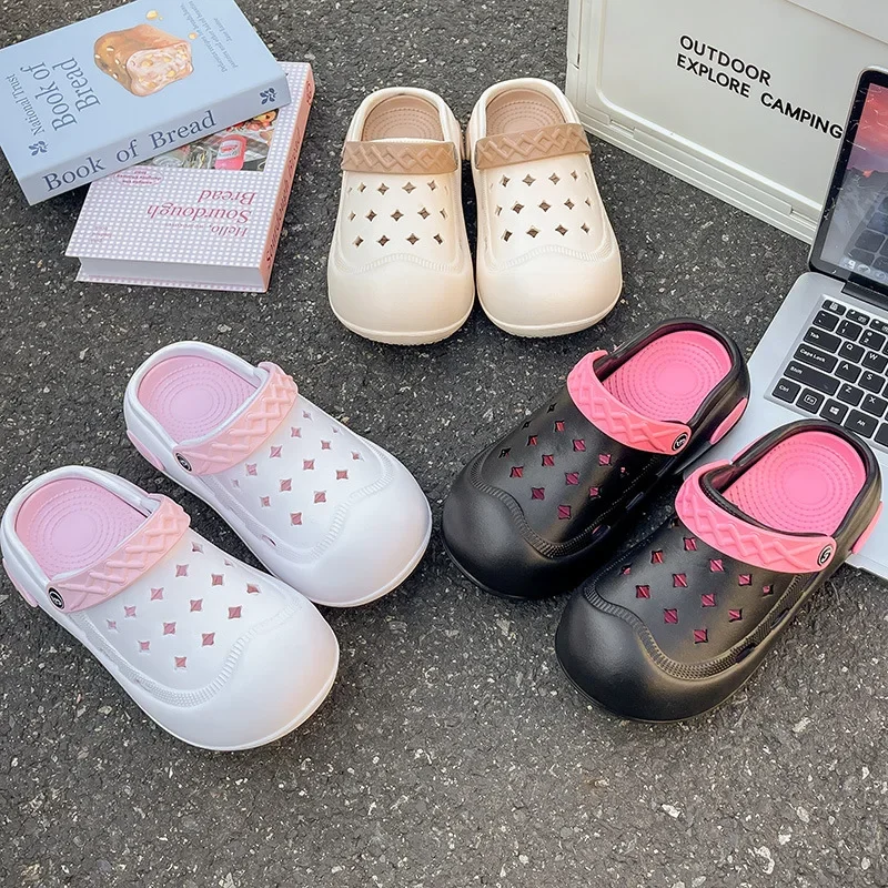 

Туфли с отверстиями, нескользящие летние тапочки с мягкой подошвой и дезодорантом eva, женская верхняя одежда, сумка на толстой подошве, новинка 2023 года