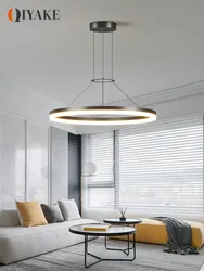 Modern Minimalist White Black Led Pendant Lamp For Living Room Bedroom Dining Kitchen Hanging Ceiling Chandelier Light Fixture