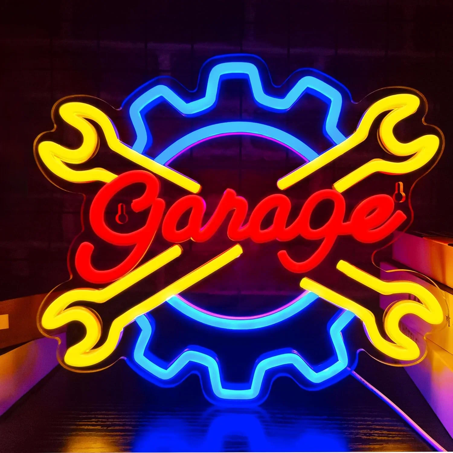 Garage Neon Sign Wrench Shaped LED Neon Light Car For Man Cave Tool Room Workshop Gaming Room Party Decor regalo personalizzato