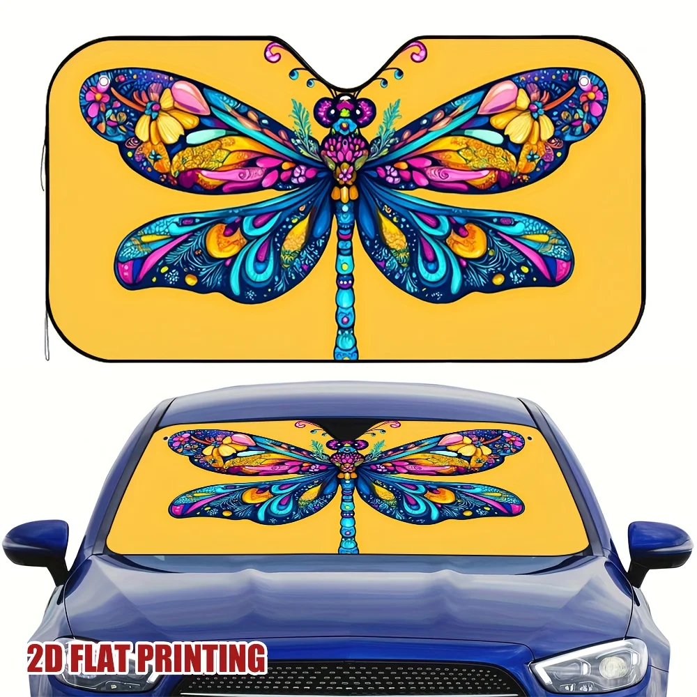 1pc A Floral Dragonfly Patterned Sun Visor For Cars, Designed To Assist With Morning Routines And After-School Events While Cont