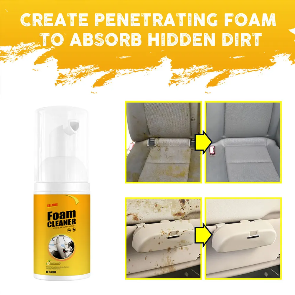 300-30ml Multi-Purpose Foam Cleaner Car Interior Leather Fabric Seat Clean Household Stain Remover Car Washer Auto Cleaning Kit