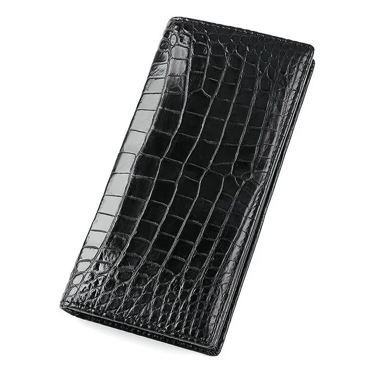 Long crocodile leather wallet for men's business suit clip bag, casual leather clip, leather crocodile belly handbag for men