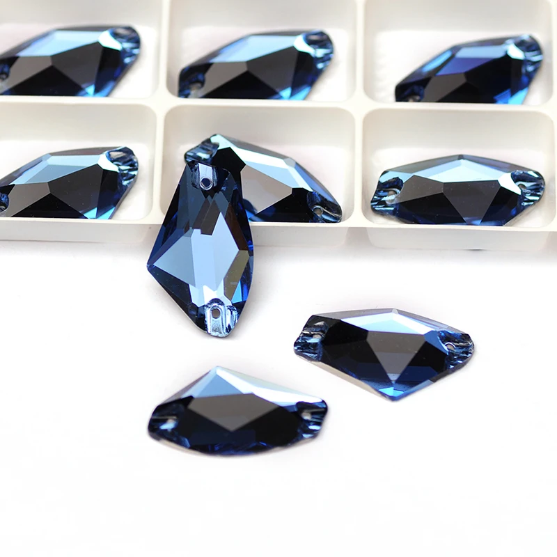 YANRUO 3256 All Sizes Sapphire High Quality Sew On Stones Flatback Galactic Crystal Strass Glass Loose Diamond