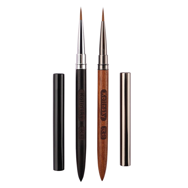 Wood Handle Triangular Petal Nail Brush Acrylic Nail Art Liner Brush Grid Stripes Flower Painting Drawing Pen DIY Manicure Tool